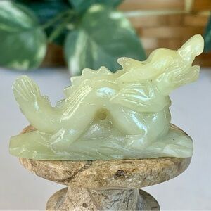 Antique Soapstone Carved Dragon Statue Figurine Chinese Zodiac Animal Miniature